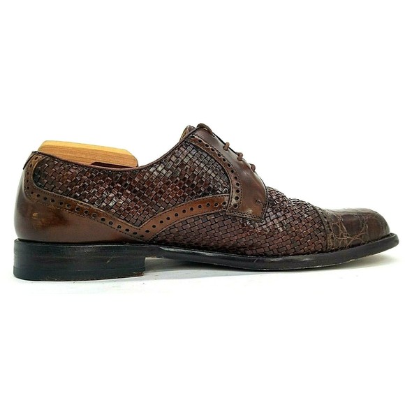 Paolo de Marco Mens Lace Up Shoes Crocodile Leather Brown Size US 8 EUC main image 7